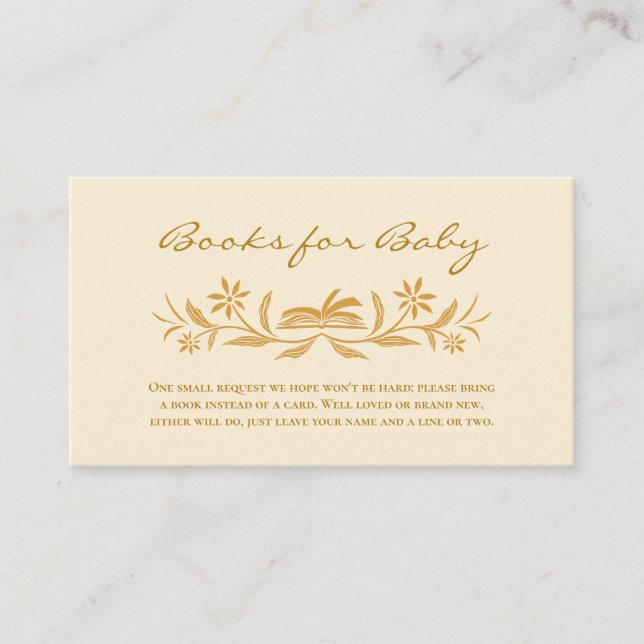 Carte D'accompagnement Livres de Baby shower Sunshine pour Baby Insert Ca (Devant)
