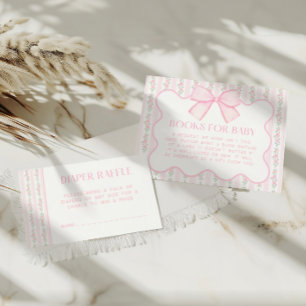 Carte D'accompagnement Livres de Baby shower vintage rose Bow Floral pour