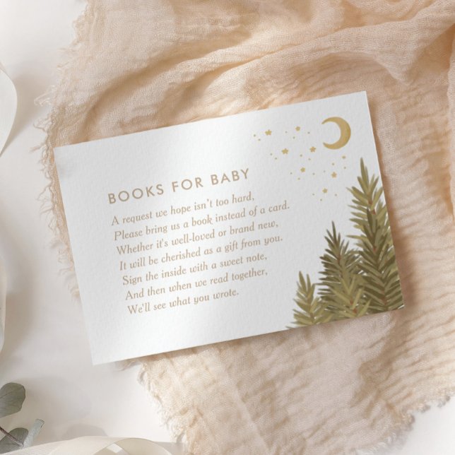 Carte D'accompagnement Livres De Baby shower Woodland Pour Baby Request (Créateur téléchargé)