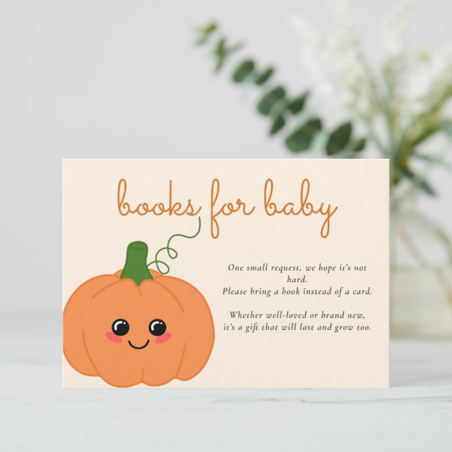 Carte D'accompagnement Livres De Baby showers Citrouilles Pour Bébé (Debout devant)