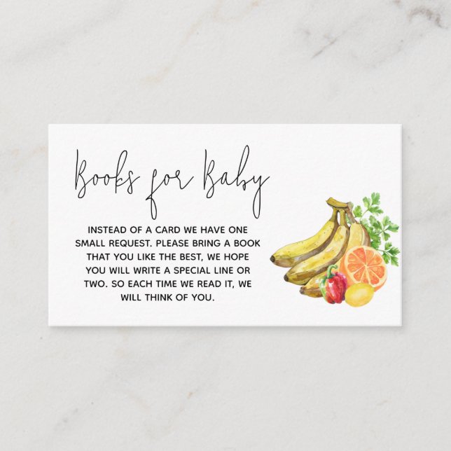 Carte D'accompagnement Livres de Baby showers cultivés localement pour bé (Devant)