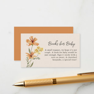 Carte D'accompagnement Livres de Baby showers Fleurs sauvages pour bébé