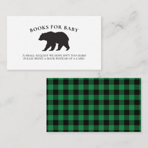Carte D'accompagnement Livres de bébé à plaid vert pour une fête prénatal