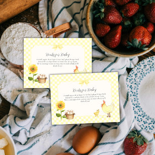 Carte D'accompagnement Livres de bébé Fleur de Tournesol Gingham pour Bab