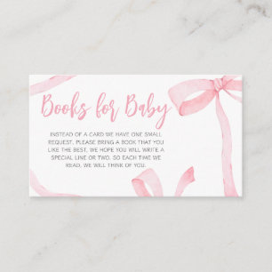 Carte D'accompagnement Livres de bébé pour Baby Shower Minimaliste Rose a