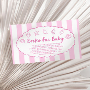 Carte D'accompagnement Livres de bébé pour la Baby Shower Rose Fantaisist