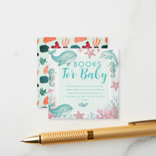 Carte D'accompagnement Livres de bébé sous la mer aquarelle océan mignons