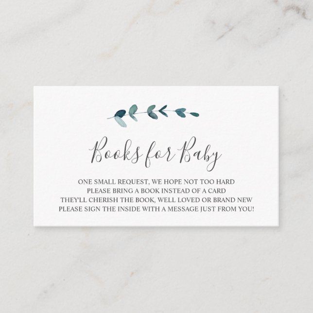 Carte D'accompagnement Livres de branche Eucalyptus pour Baby Insert Card (Devant)