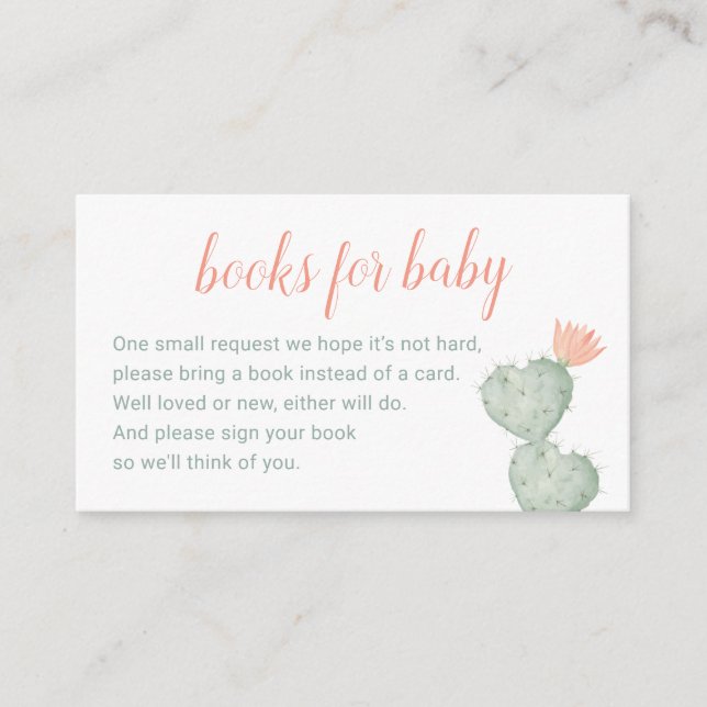Carte D'accompagnement Livres De Cactus Pour Baby Card, Boîtier Pour Bébé (Devant)