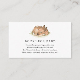 Carte D'accompagnement Livres de cerfs de Woodland pour Baby insert card