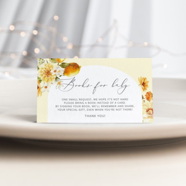 Carte D'accompagnement Livres de citron pour billet bébé. Livres Citrus p (Créateur téléchargé)