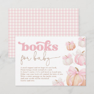 Carte D'accompagnement Livres de citrouilles pastel coquette pour bébé fi