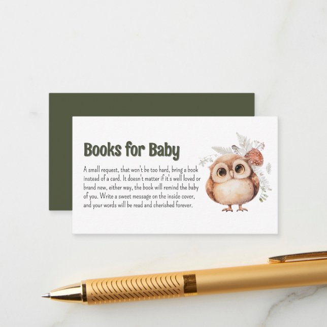 Carte D'accompagnement Livres de Compagnie de la Forêt pour Bébé (Devant/Arrière en situation)