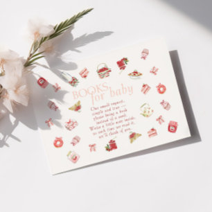Carte D'accompagnement Livres de dessert à la cerise douce aquarelle pour