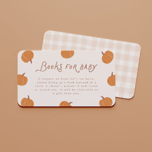 Carte D'accompagnement Livres de douche pour bébé Citrouille Mignonne