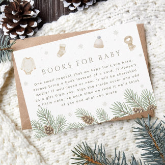Carte D'accompagnement Livres de douche pour bébé d'hiver pour bébé