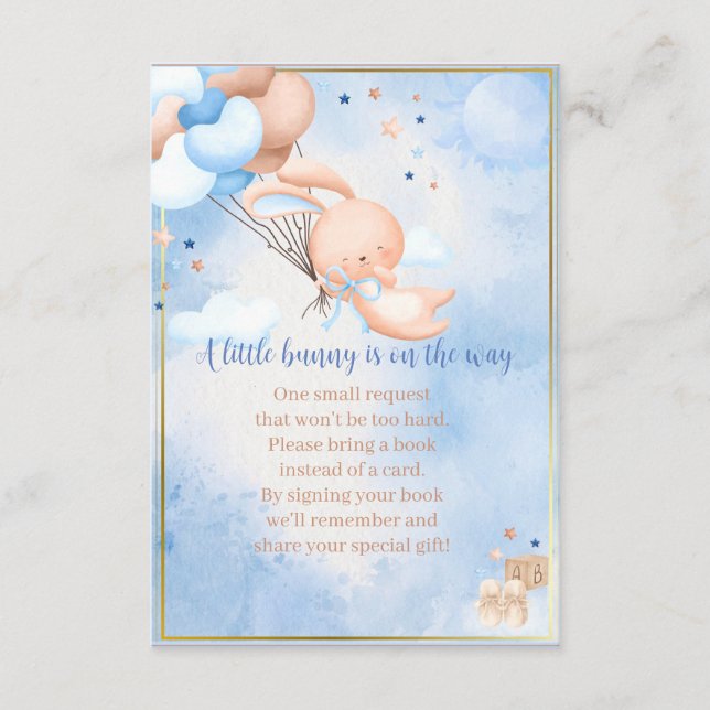 Carte D'accompagnement Livres de douche pour bébé garçon lapin bébé (Devant)