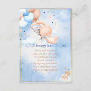 Carte D'accompagnement Livres de douche pour bébé garçon lapin bébé