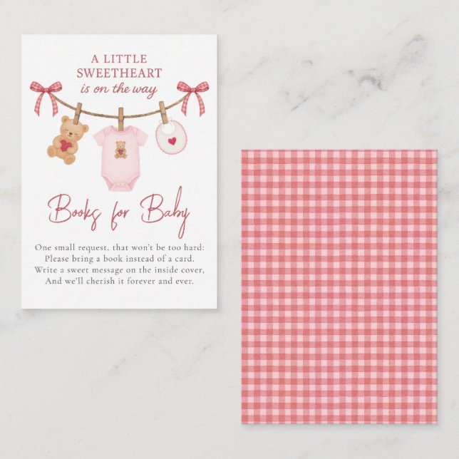 Carte D'accompagnement Livres de douche pour bébé pour chéri (Devant / Derrière)
