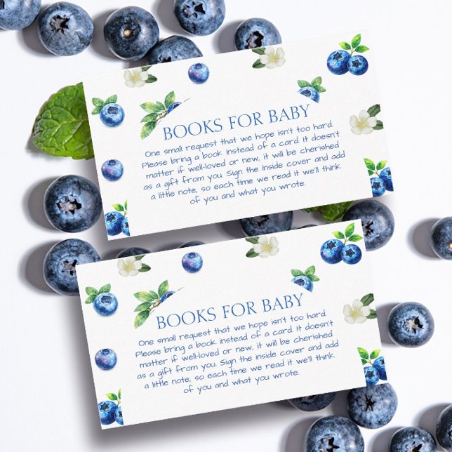 Carte D'accompagnement Livres de fête de bébé à thème myrtille pour bébé (Créateur téléchargé)