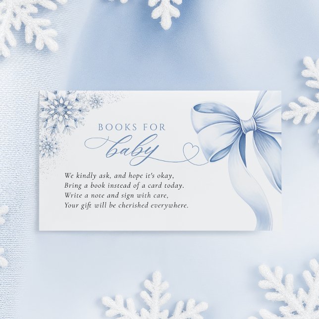 Carte D'accompagnement Livres de fête de bébé flocon de neige bleue pour  (Créateur téléchargé)