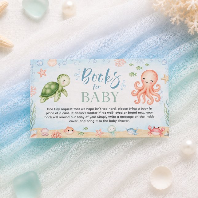 Carte D'accompagnement Livres de Fête de Bébé Océan Bientôt Bébé (Sea You Soon Ocean Baby Shower Books for Baby Enclosure Card)