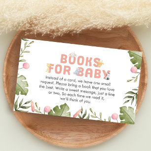 Carte D'accompagnement Livres de Fête de Bébé Safari Fille pour Bébé