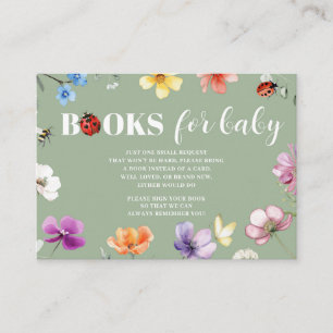 Carte D'accompagnement Livres de Fête de Naissance de Bébé Fleur Sauvage