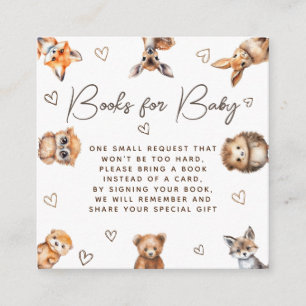 Carte D'accompagnement Livres de fête de naissance pour bébé sur les anim