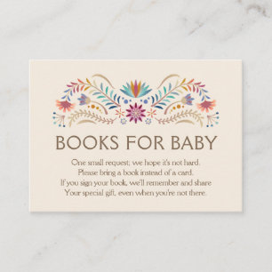 Carte D'accompagnement Livres de Fiesta Boho pour le Baby shower
