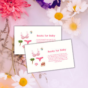 Carte D'accompagnement Livres de fille de plage d'été rose pour Baby Show