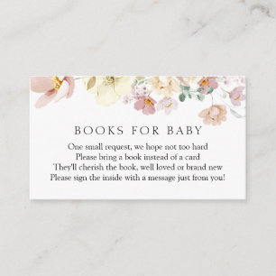 Carte D'accompagnement Livres de fleurs roses pour bébé