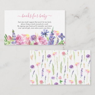 Carte D'accompagnement Livres de fleurs sauvages à l'aquarelle douce pour
