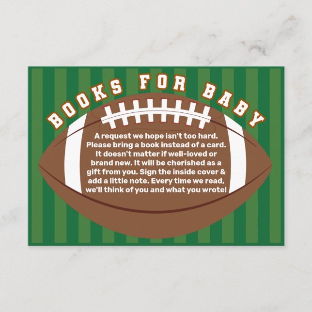 Carte D'accompagnement Livres De Football Pour Baby Request (Devant)