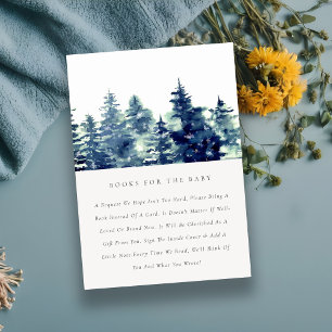 Carte D'accompagnement Livres de forêt de pins hivernale pour Baby Shower