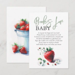Carte D'accompagnement Livres De Fraises Aquarelle Pour Bébé