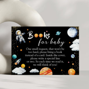 Carte D'accompagnement Livres de fusée de galaxie pour bébé Espace noir D