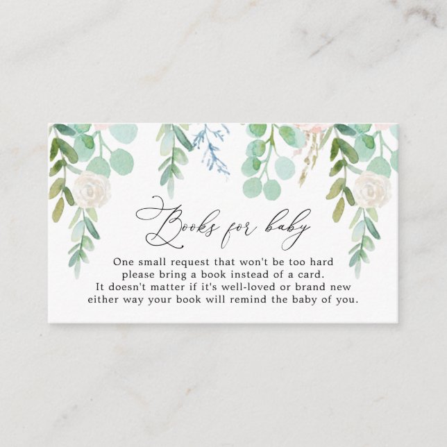 Carte D'accompagnement Livres De Jardin Blush Pour Baby Baby shower Card (Devant)