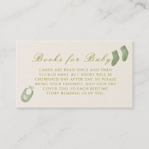 Carte D'accompagnement Livres de la corde à linge pour bébé en aquarelle 