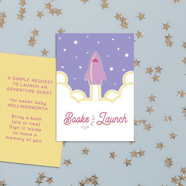 Carte D'accompagnement Livres de lancement de fusée pour bébé pourpre (Créateur téléchargé)