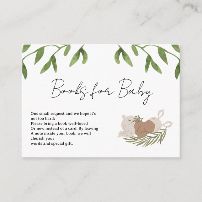 Carte D'accompagnement Livres de lapin de Pâques pour bébé, Baby shower d (Devant)