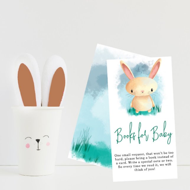 Carte D'accompagnement Livres de lapin mignons pour bébé (Créateur téléchargé)