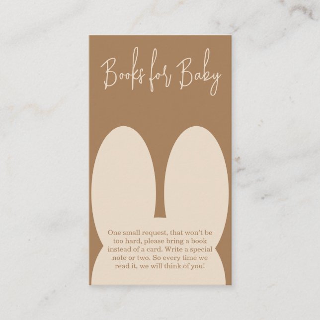 Carte D'accompagnement Livres de lapins mignons pour bébé (Devant)