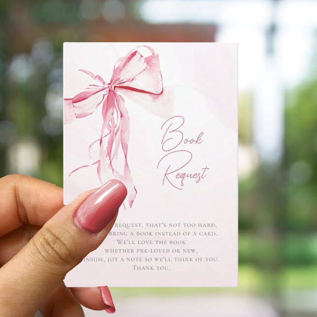 Carte D'accompagnement Livres de livres rose pour Baby shower bébé fille (Créateur téléchargé)