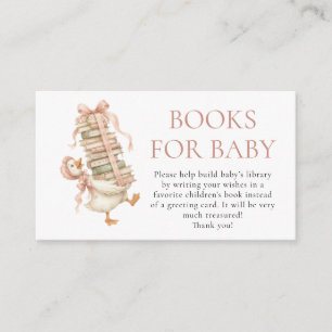Carte D'accompagnement Livres de l'oie mignonne et drôle pour Baby Shower