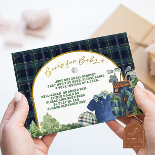 Carte D'accompagnement Livres de luxe pour bébé pour Baby Shower de golf
