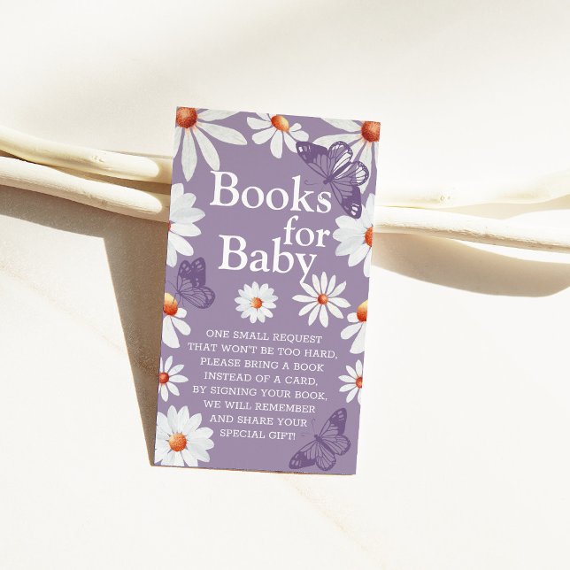 Carte D'accompagnement Livres de marguerites aquarelles et papillon pour  (Créateur téléchargé)