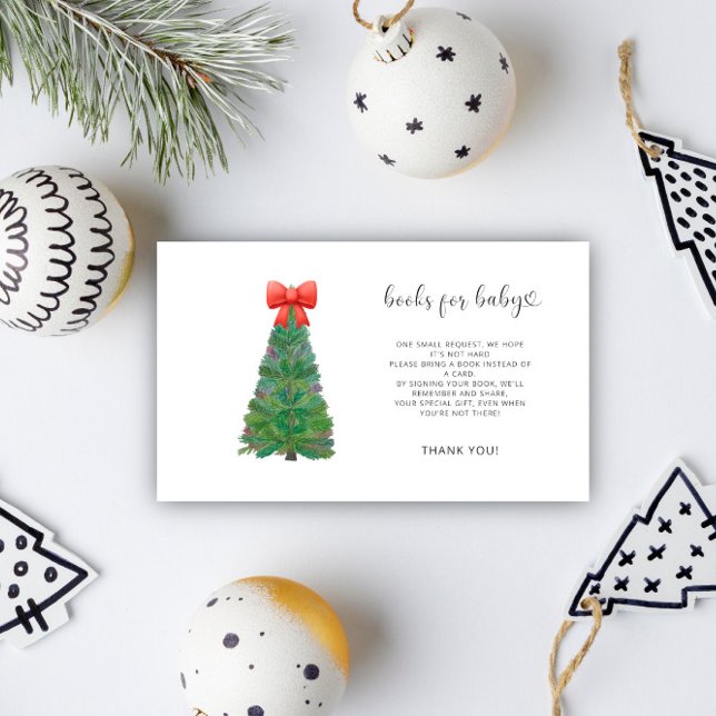 Carte D'accompagnement Livres de neige de Noël à feuilles persistantes po (Créateur téléchargé)