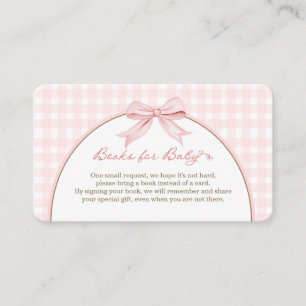 Carte D'accompagnement Livres de poupée en vichy rose pour bébé