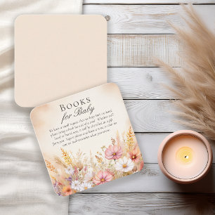 Carte D'accompagnement Livres de prairie automnale élégante pour bébé